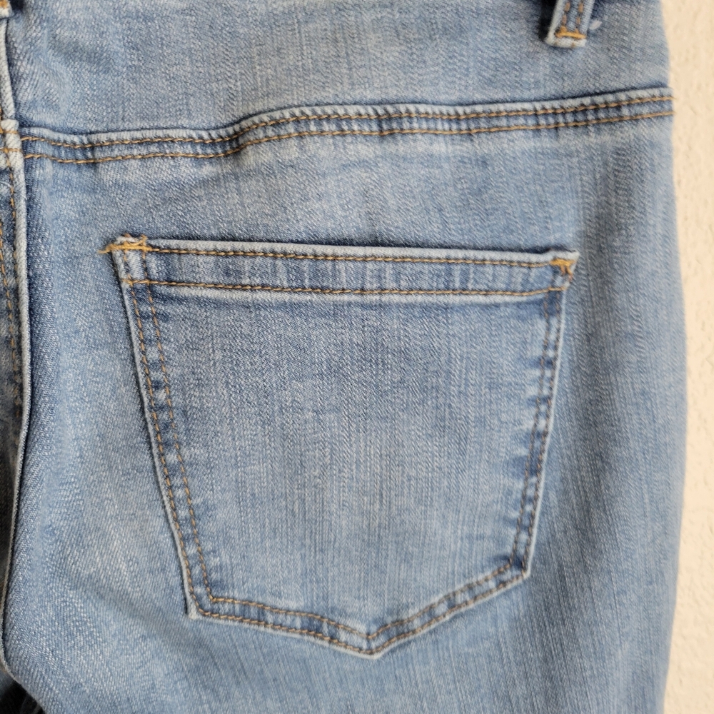 Ruff Hewn Light Blue Distressed Cropped Jeans W Embellished Cuffs Ladies 8. - Picture 8 of 8